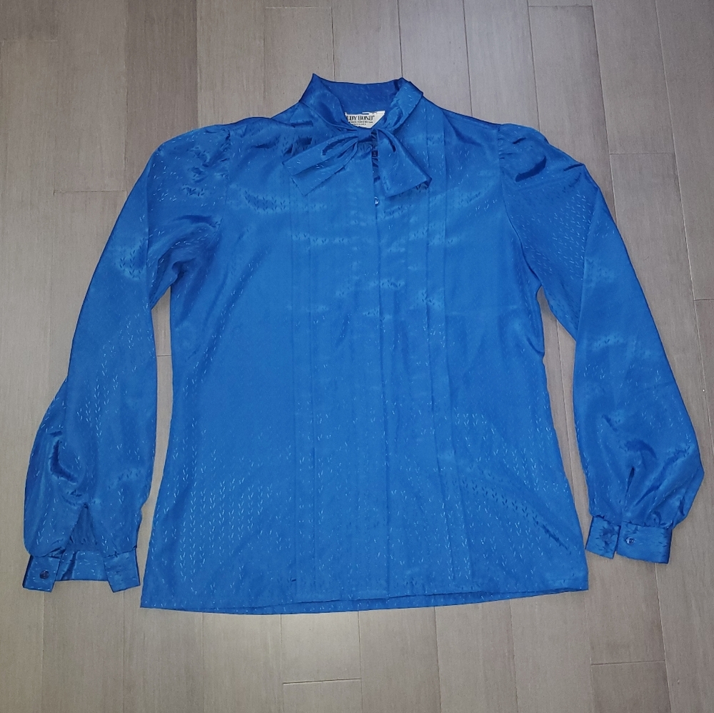 Vintage 70s puff sleeve secretary shirt